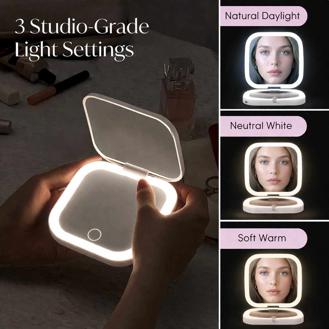 Novra-Glow™ LED Compact Mirror